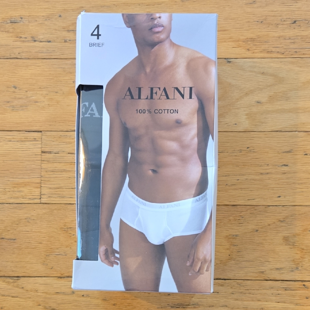ALFANI Black 4 Pack 100% Cotton Fly Pouch Briefs Underwear Size XXL